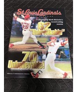 Vintage 1998 MLB Mark McGuire ST. LOUIS CARDINAL GAME DAY MAGAZINE Comme... - $8.91