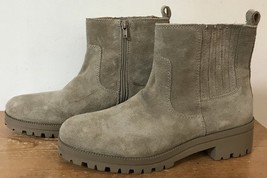 Lucky Brand Hazyl Suede Leather Chelsea Ankle Campus Zip Boots 7.5 M 38 - $39.59