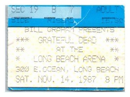 Grateful Morti Concerto Ticket Stub Novembre 14 1987 Lungo Spiaggia California - £39.71 GBP