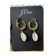 J. Crew Cowrie shell drop huggie hoop earrings new with tags gift - $371.16 MXN