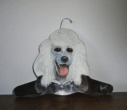 Annie Rhinehart Stupell Art Wood Poodle Dog Clothes Hanger 1980s - £15.69 GBP