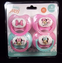 Disney Baby Minnie Mouse pacifiers set of 4 Pink NEW - £10.03 GBP
