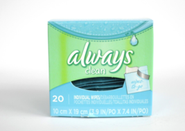 Always Clean Feminine Wipe Individual Wipes To Go New 20 ct Alcohol Free - £15.68 GBP