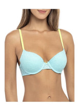 No Boundaries - Essential Lace Push-Up Bra - Blue Fish &amp; Lime Green - 34DD - £9.40 GBP