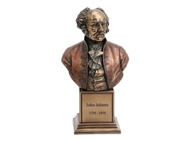 President John Adams Bust on Inscribed Plinth Cold Cast Bronze &amp; Resin S... - $1,188.20 MXN