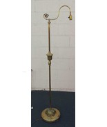 Vintage Brass Art Nouveau Style Floor Lamp - WITH Shade - VGC WORKS GREAT - £150.16 GBP