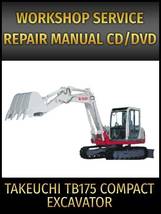 Takeuchi TB175 Compact Excavator Service Repair Manual on CD  - £16.44 GBP