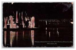 Night View Willow Grove Fountain Philadelphia PA 1910 DB Postcard S10 - £2.18 GBP