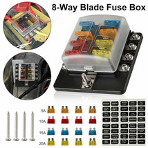 8-Way Car Marine Waterproof Fuse Box Block Holder With Led Indicator For... - £18.86 GBP