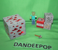 Minecraft 6 Piece Light Up Cube Creeper Axe Toys Playset - £23.73 GBP