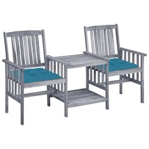 vidaXL Grey Acacia Wood Patio Chair &amp; Table Set for Small Spaces, Compact - $4,339.35 MXN