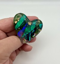 Handmade Dichroic Glass Heart Object de Arté Keepsake- “You Are Loved&quot; #357 - $45.00