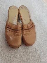 Ladies Clarks Brown Slip On Flat Cloggs Style Size 7 - £20.07 GBP