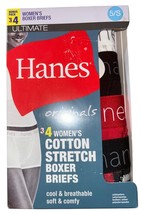 Hanes Originals ~ 4-Pair Womens Boxer Brief Panties Cotton Blend Stretch... - $447.97 MXN