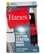 Hanes Originals ~ 4-Pair Womens Boxer Brief Panties Cotton Blend Stretch... - $447.97 MXN