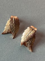 Vintage Lot of Etched Double Goldtone Leaf Clip Earrings - 7/8th’s x 0.5 inches- - $11.29