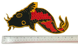 Large Japanese Koi Carp Fish Japan Aquarium XL 10 Inch Embroidery Iron On Patch - £23.91 GBP