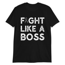 Fight Like a Boss Skin Cancer Awareness Black Ribbon T-Shirt - $19.55+