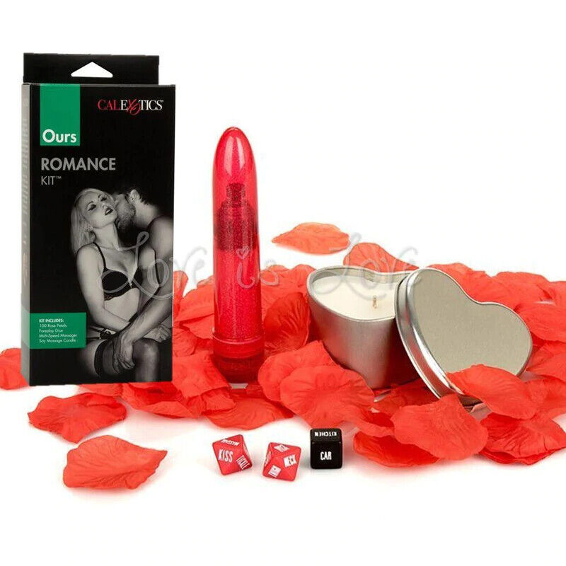 MULTISPEED VIBRATOR STRAWBERRY PHEROMONE MASSAGE SOY CANDLE ROSE PETALS KIT - $19.59