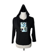 Adidas Girls Hooded Graphic Shirt Black Camo Print Long Sleeve Size M 10... - £16.25 GBP