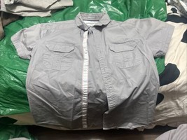 PD &amp; C Slim Fit Stretch Men&#39;s M Gray Heather Heavy Knit Casual Button Shirt - $94.84 MXN