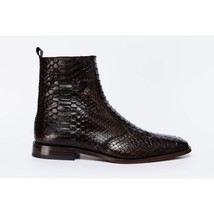 The Boss Brown Snake Zip-Up Leather Men Boot Limited Edition image 6