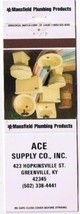 Greenville Kentucky Matchbook Ace Supply Plumbing Products - £1.53 GBP