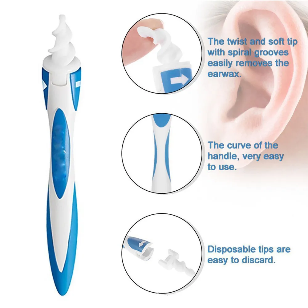 Sporting Ear Cleaner 16 Replacement Tips Earpick Easy Ear Wax Remover Spiral Ear - £23.35 GBP