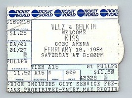 Kiss Concert Ticket Stub February 18 1984 Detroit Michigan - £28.41 GBP