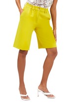 French Connection Emiko Whisper Bermuda Shorts in Warm Olive, Size 4 - £48.70 GBP