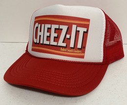 Vintage Cheez-it Trucker Hat  snapback Unworn Red Cap Party Hat Summer S... - £11.59 GBP