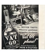 1937 Vat 69 Scotch Whisky Advertisement Vintage Distillery Liquor E90E1 - $19.99