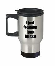 Duck Travel Mug I Just Freaking Love Ducks Lover Insulated Lid Funny Gif... - $22.74