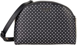 Kate Spade Spencer Black / Silver Polka Dot Double Zip Dome Crossbody K4547 - £62.56 GBP