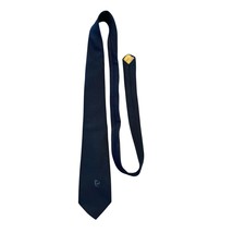 Vintage Pierre Cardin Navy Blue Necktie – Monogram Logo – 54” – 1980s–1990s - $19.00
