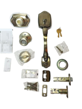 Kwikset Belleview Antique Brass Single Cylinder Door Handleset - £34.80 GBP