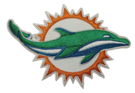 Miami Dolphins Embroidered PATCH~4 3/8&quot; x 3&quot;~Iron or Sew On~NFL - £3.87 GBP