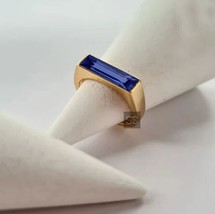 Unique Blue Sapphire Men’s Ring, Men Sapphire Ring, Men Silver Ring, Men... - £55.96 GBP