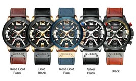 CURREN Watch Men&#39;s Chronograph Watches And Fashion Bracelet Set Reloj de... - $26.00