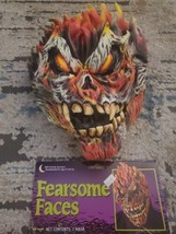 FUNWORLD Fearsome Faces Fire Skull Mask New Halloween classic Hang Tag Removed - £10.39 GBP