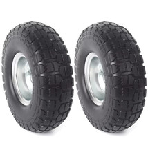 2Pcs Solid Rubber Tire Wheels Compatible for Garden Cart Gorilla Cart Yard Cart - £36.31 GBP