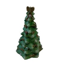 Ceramic Christmas Tree No Lights Village Accessory 7&quot; Handmade - £7.69 GBP