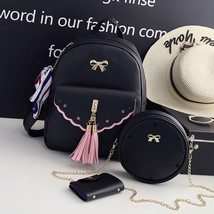 Fashion Backpack Female Pu Leather School Bags for Teenage Girls Women Backpa Ne - £65.11 GBP