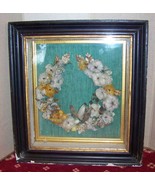 victorian  mourning feather wreath shadow box - $120.00