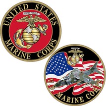 CH1202 Black and Gold U.S. Marine Corps Challenge Coin (1-5/8&#39;&#39;) - £10.04 GBP