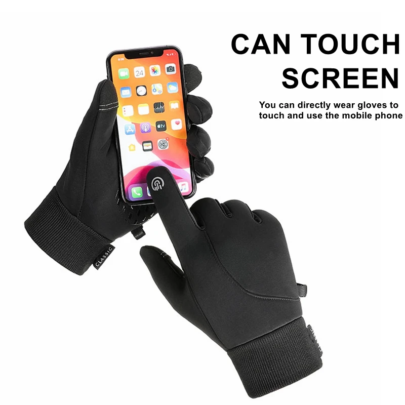 Sporting Waterproof Cycling Gloves Winter Touch Screen Bicycle Gloves Outdoor Sc - £23.55 GBP