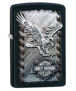 Zippo Lighter 28485 Harley-Davidson® Chrome Eagle Black Matte Pocket Lig... - £27.37 GBP