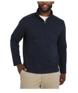 DKNY Mens Sweater Blue 1/4 Zip Herringbone Mock Neck Pocket Long Sleeves - $83.08 CAD