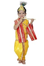 Kids Costume Krishna Brocade Fabric Janmashtami Character Costume(1-10 Y... - £27.93 GBP+
