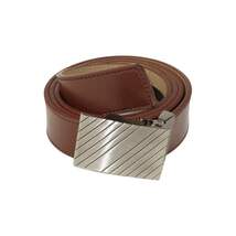 Men's Leather Belt lock-in Buckle adjustable size by Brand Q 6000 Cognac image 5